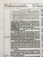 1613 King James Bible Folio Leaf - David's Sin With Bathsheba & Nathan's Parable