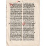 Incunabula 1491-1495 Poor Man's Bible Latin leaf EZRA 1 printed by Johannes Froben