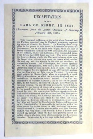 Decapitation of the Earl of Derby