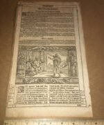 1670 German Luther Bible Leaf With a Woodcut Printed in Wittenberg Germany - Image 3