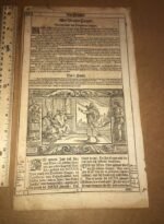 1670 German Luther Bible Leaf With a Woodcut Printed in Wittenberg Germany - Image 5