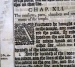 1611 King James Bible Leaf Ezekiel 40:21 - 41:17 Eastern Gate Temple Chambers