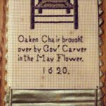 18th Century Silk Needlework Bookmark Governor John Carver Mayflower Chair - Americana