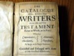 RARE 1668 William Crowe's catalogue Catalogue of our English Writers on the Old and New Testament