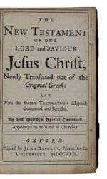 1742 NEW TESTAMENT BIBLE Oxford Printed by JOHN BASKETT Clasps - Image 4