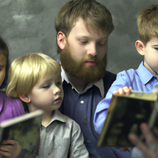 Modern Christians teaching children the Bible.