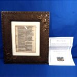 Framed KING JAMES BIBLE Leaf 2 Chronicles 19 with Affidavit from Craig H. Lampe