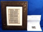Framed KING JAMES BIBLE Leaf 2 Chronicles 19 with Affidavit from Craig H. Lampe - Image 7